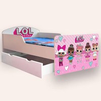 Pat pentru copii LOL Surprise cu sertar, 2-12 ani, 160x80 cm - 1