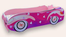 Pat pentru copii masina Minnie Roz, 2-8 ani, 140x70cm