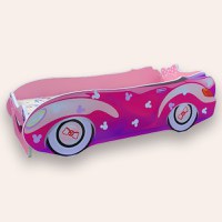 Pat pentru copii masina Minnie Roz, 2-8 ani, 140x70cm - 1
