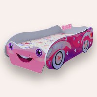 Pat pentru copii masina Minnie Roz, 2-8 ani, 140x70cm - 2