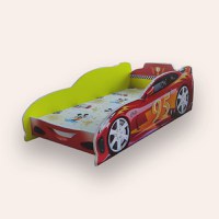Pat pentru copii masina Turbo Speed 95 Galben cu saltea, 2-8 ani, 140x70 cm - 1