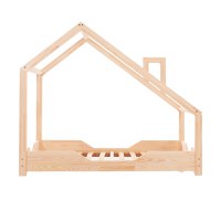 Pat pentru copii Montessori tip casuta, LittleAmy, Dream, Natur, 70 x 140 cm - 2