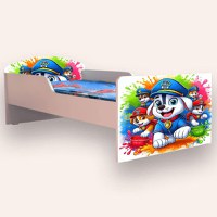 Pat pentru copii Paw Patrol varianta 4, cu saltea, 2-6 ani, 130x60 cm - 2