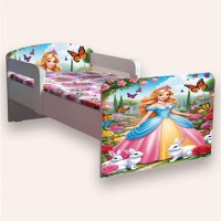 Pat pentru copii Printesa, cu manere, 2-8 ani, 140x70 cm - 2