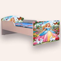 Pat pentru copii Printesa, cu saltea, 2-12 ani, 160x80 cm - 2