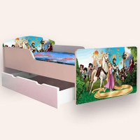 Pat pentru copii Rapunzel, cu sertar, 2-6 ani, 130x60 cm - 2