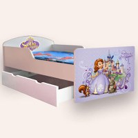 Pat pentru copii Sofia, cu sertar si saltea, 2-8 ani, 140x70 cm - 2