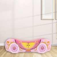 Pat pentru copii Trasura Cenusareasa Roz, 2-12 ani, 160x80cm - 1