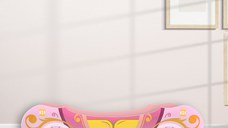 Pat pentru copii Trasura Cenusareasa Roz, 2-12 ani, 160x80cm