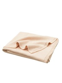 Patura impletita din bumbac organic 80x100 cm dusty pink - 3