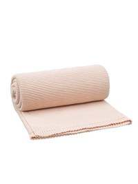 Patura impletita din bumbac organic 80x100 cm dusty pink - 1
