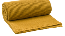 Patura impletita din bumbac organic 80x100 cm galben-mustar