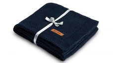 Paturica de bumbac tricotata Sensillo 100x80 cm albastra inchis