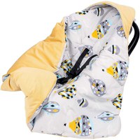 Paturica de infasat Infantilo pentru scaun auto Velvet baloane galben mustar - 1