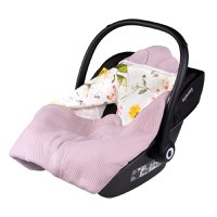 Paturica de infasat Lionelo pentru scoica auto si carucior 90x90 cm roz - 1
