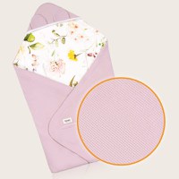 Paturica de infasat Lionelo pentru scoica auto si carucior 90x90 cm roz - 4