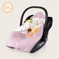 Paturica de infasat Lionelo pentru scoica auto si carucior 90x90 cm roz - 5