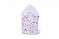 Paturica de infasat model fluturasi si plus minky alb 80x80 cm - 2