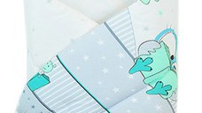 Paturica de infasat multifunctionala standard 80x80 cm Turquoise Owls New2