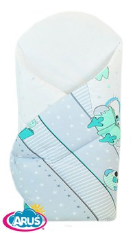 Paturica de infasat multifunctionala standard 80x80 cm Turquoise Owls New2 - 1