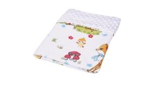Paturica din bumbac cu model caprioare si plus minky alb 80x80 cm