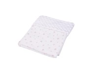 Paturica din bumbac model stelute si plus minky alb 80x80 cm - 1