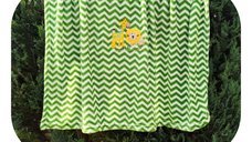 Paturica din microfibra 80x100 cm model Green Zig Zag