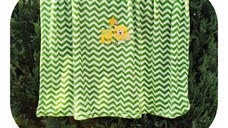 Paturica din microfibra 80x100 cm model Green Zig Zag