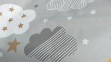 Paturica dubla de vara bebelusi DeLuxe 98x78 cm Norisori pe gri