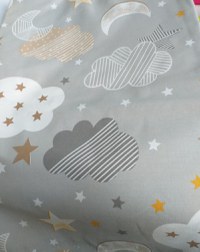 Paturica dubla de vara bebelusi DeLuxe 98x78 cm Norisori pe gri - 1