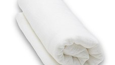 Paturica moale bebe New Baby 80x100 cm din muselina White