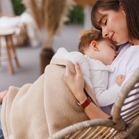 Paturica pentru copii Babyono Crem din bumbac cu polar 75x100 cm - 4