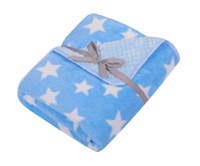 Paturica pufoasa cu doua fete 90x80 cm Blue Stars - 1