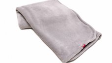 Paturica pufoasa de plus gri KidsDecor din polyester 75x75 cm