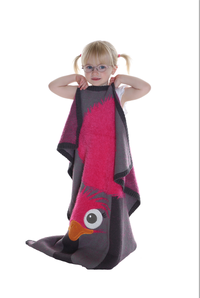 Paturica tricotata din bumbac Strut Roz cu Gri - 4