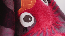 Paturica tricotata din bumbac Strut Roz cu Gri