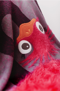 Paturica tricotata din bumbac Strut Roz cu Gri - 1