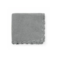 Paturica tricotata PetiteMars Harmony margini crosetate Dimensiune 80x100 cm 100 bumbac Gri - 1