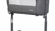 Patut Co-Sleeper 2 in 1 pentru copii Colibro Nap Bassinet, cu saltea inclusa, inaltime reglabila pe 9 nivele si unghi de inclinare de 30 de grade, dimensiuni 90 x 58 cm, Onyx