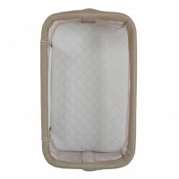Patut Co-Sleeper Cangaroo Aura Beige 88x56 cm cu laterala culisanta, saltea cu baza ferma si husa detasabila, functie anti reflux, 7 nivele de reglare a inaltimii, 4 roti cu frana,recomandat de la nastere pana la 9 kg - 1