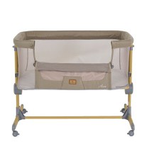 Patut Co-Sleeper Cangaroo Aura Beige 88x56 cm cu laterala culisanta, saltea cu baza ferma si husa detasabila, functie anti reflux, 7 nivele de reglare a inaltimii, 4 roti cu frana,recomandat de la nastere pana la 9 kg - 2