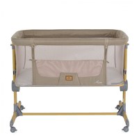 Patut Co-Sleeper Cangaroo Aura Beige 88x56 cm cu laterala culisanta, saltea cu baza ferma si husa detasabila, functie anti reflux, 7 nivele de reglare a inaltimii, 4 roti cu frana,recomandat de la nastere pana la 9 kg - 3