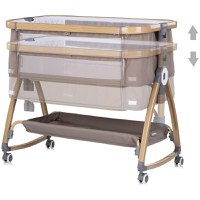 Patut co-sleeper Chipolino Charisma Latte Wood cu laterala culisanta si functie de leagan - 3