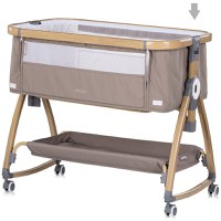 Patut co-sleeper Chipolino Charisma Latte Wood cu laterala culisanta si functie de leagan - 4