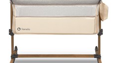 Patut Co-Sleeper cu balansare Leonie Beige Sand Lionelo