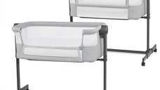 Patut Co Sleeper Kinderkraft Bedside Neste Up 2 gri deschis