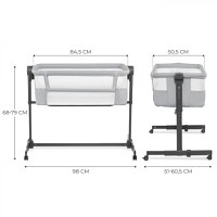 Patut Co Sleeper Kinderkraft Bedside Neste Up 2 gri deschis - 6