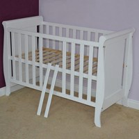 Patut copii din lemn Mira 120x60 cm alb cu sertar - 2