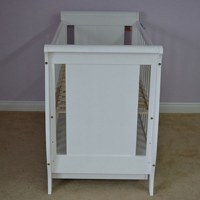 Patut copii din lemn Mira 120x60 cm alb cu sertar - 3