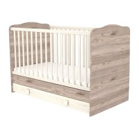 Patut copii transformabil din lemn cu sertar Sofia 140x70 cm crem nisip - 4